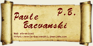 Pavle Bačvanski vizit kartica